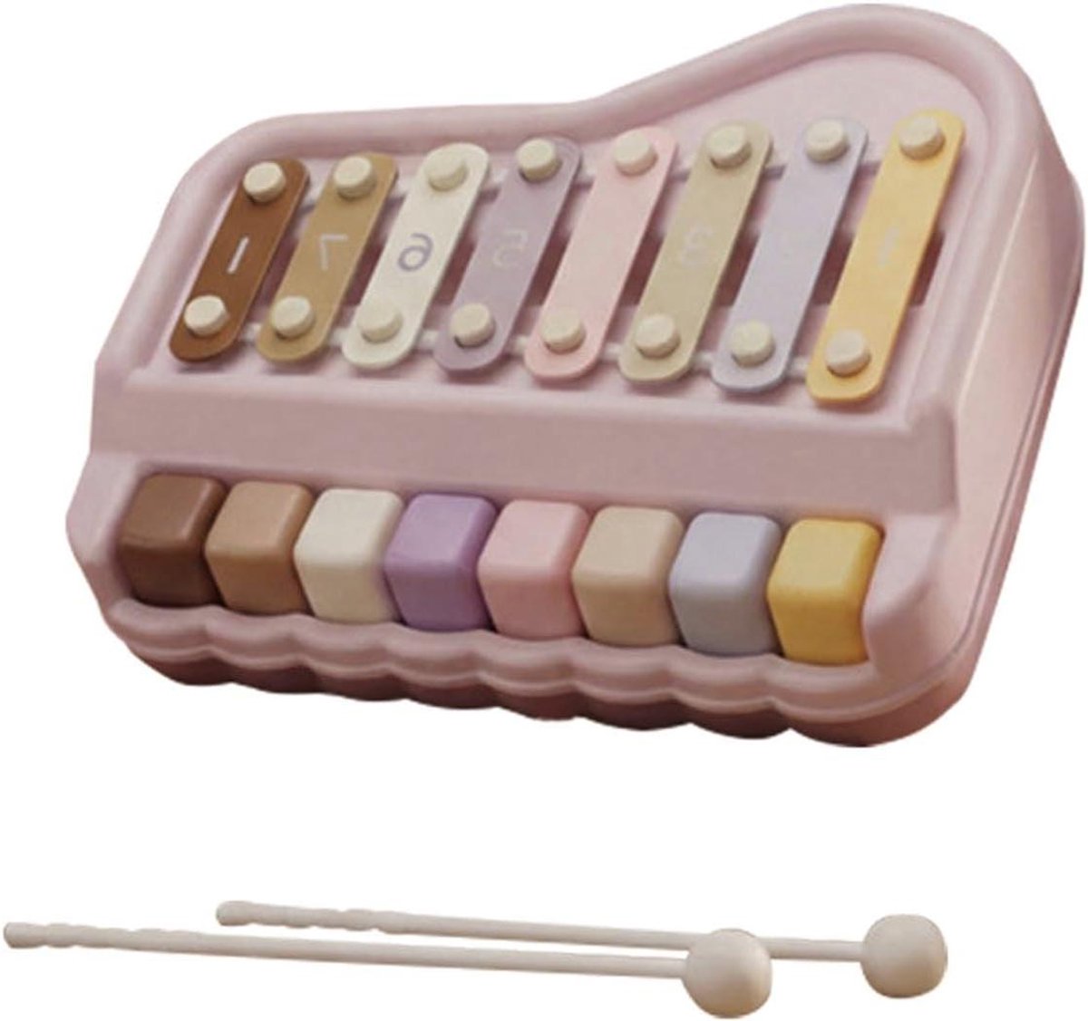 Piano Xylofoon - Muziekinstrument Kinderen - Muzikale Vaardigheden Leren - Dubbele Speelwijzen - Einheitsgröße - Roze