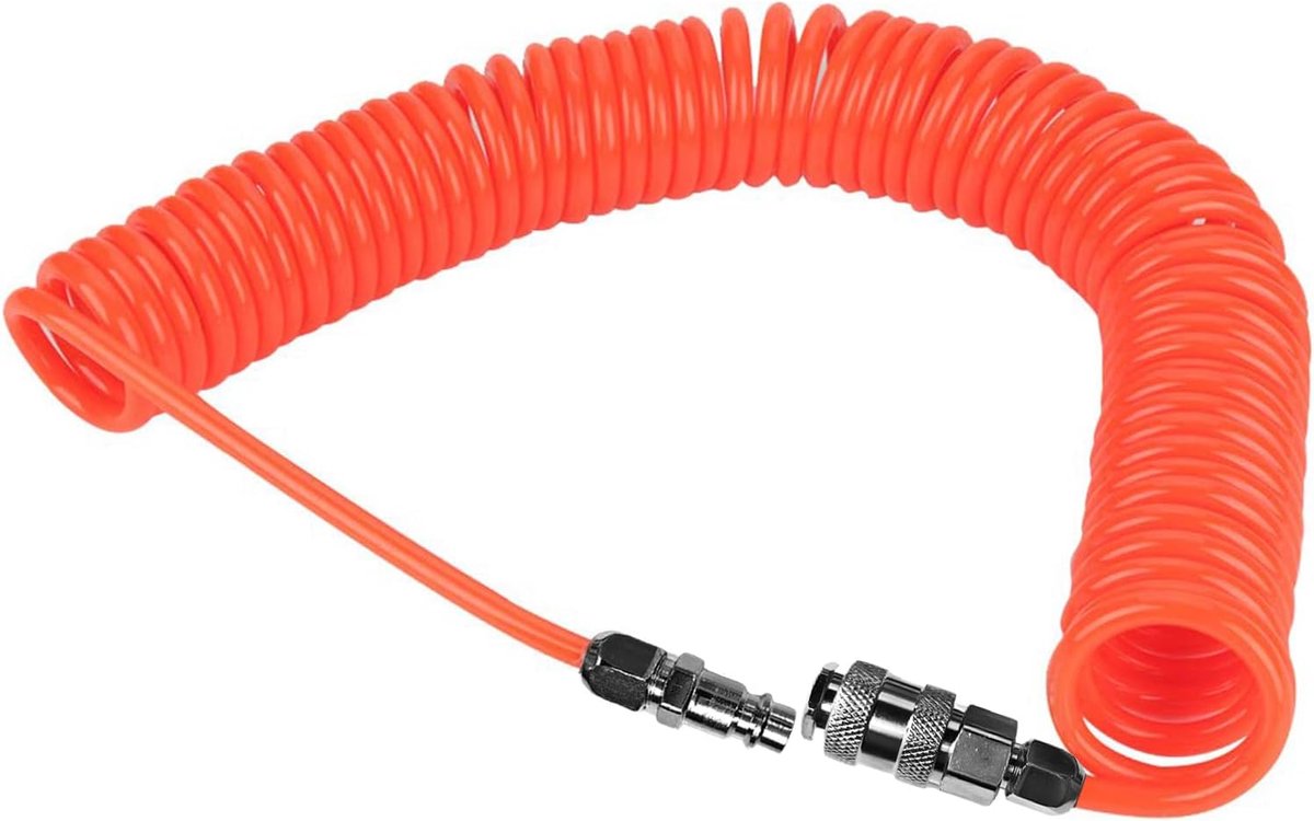 SRJQXH Compressorslang, 6 m, intrekbare luchtslang, met 1/4 inch aansluitstekker, explosieveilige spiraalslang - ShopVlot