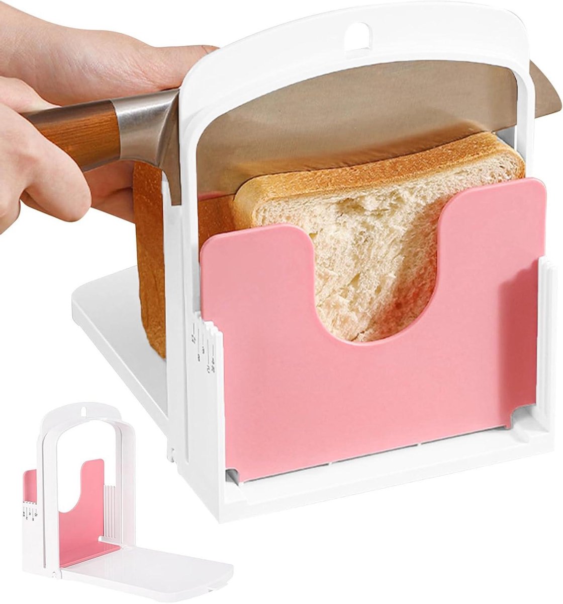 Broodsnijmachine - Broodsnijder Keukengereedschap - Consistent Brood Snijden - Opvouwbaar Compact Ontwerp - 20 x 15 x 6.7 cm - Wit
