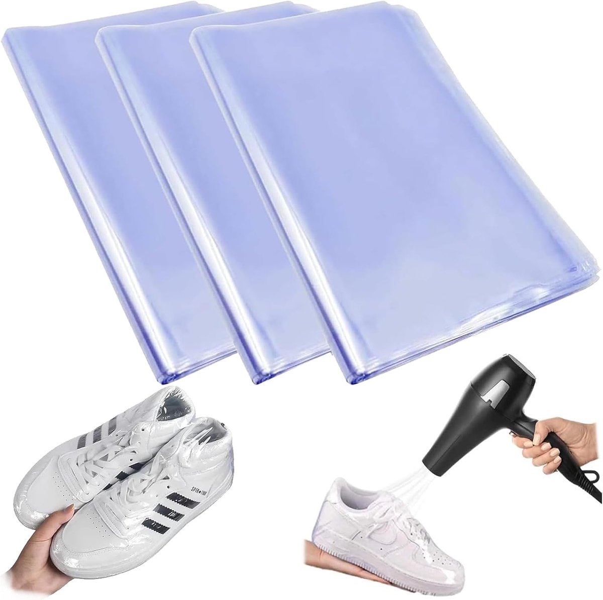 SnelShoppen - Pack van 100 Krimpfolie, 28 x 40 cm, Doorzichtig, Warmte Krimpende Verpakking, voor Cadeaus, Verpakking, Zeep, Schoenen, Feest, Kantoor