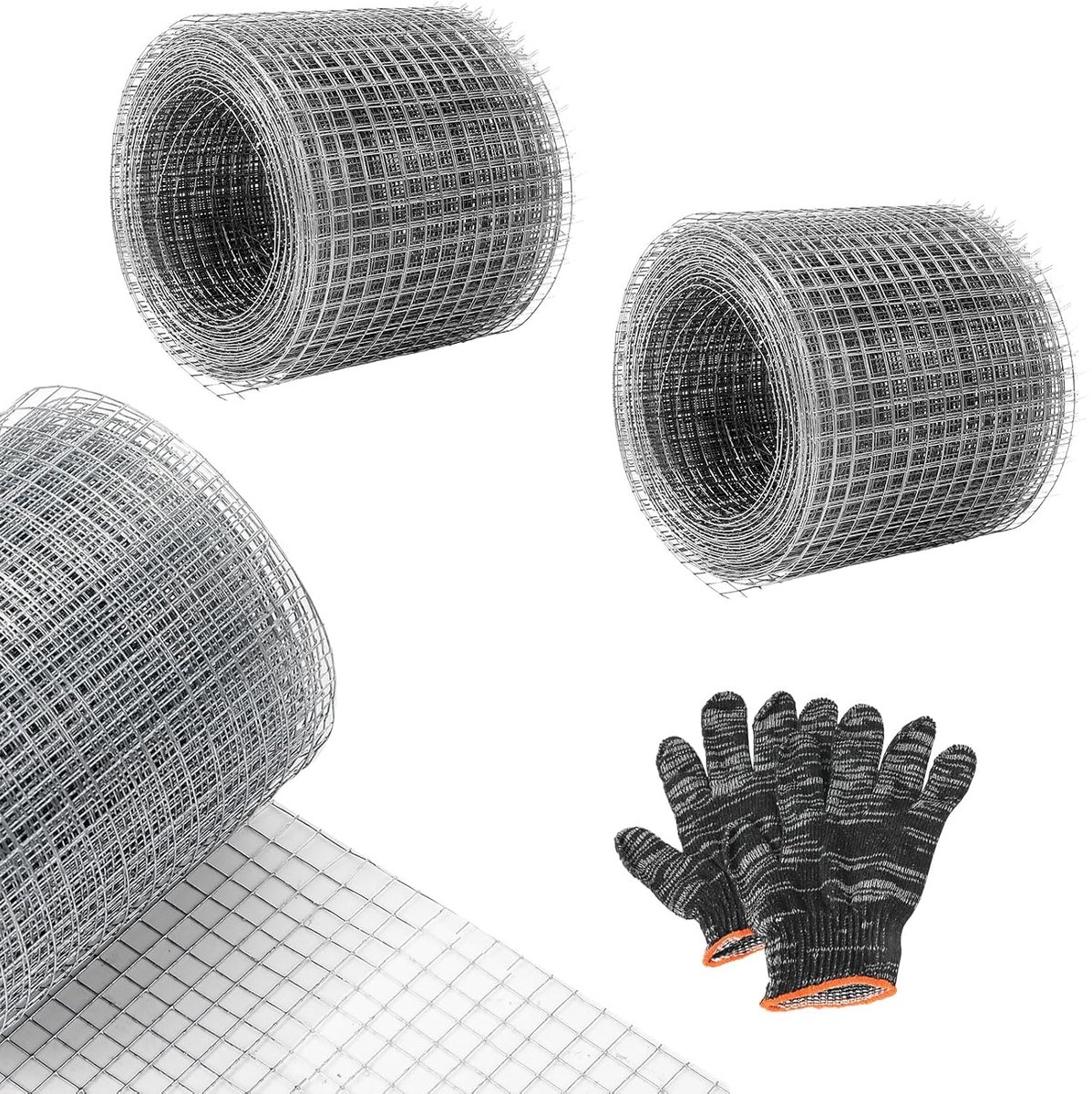 2 Rolls of Wire Mesh, Wire Mesh, 10 cm x 6 m, Fine Mesh Size 7 mm, Vole Mesh, Aviary Mesh, Mouse Grid for Filling - ShopVlot