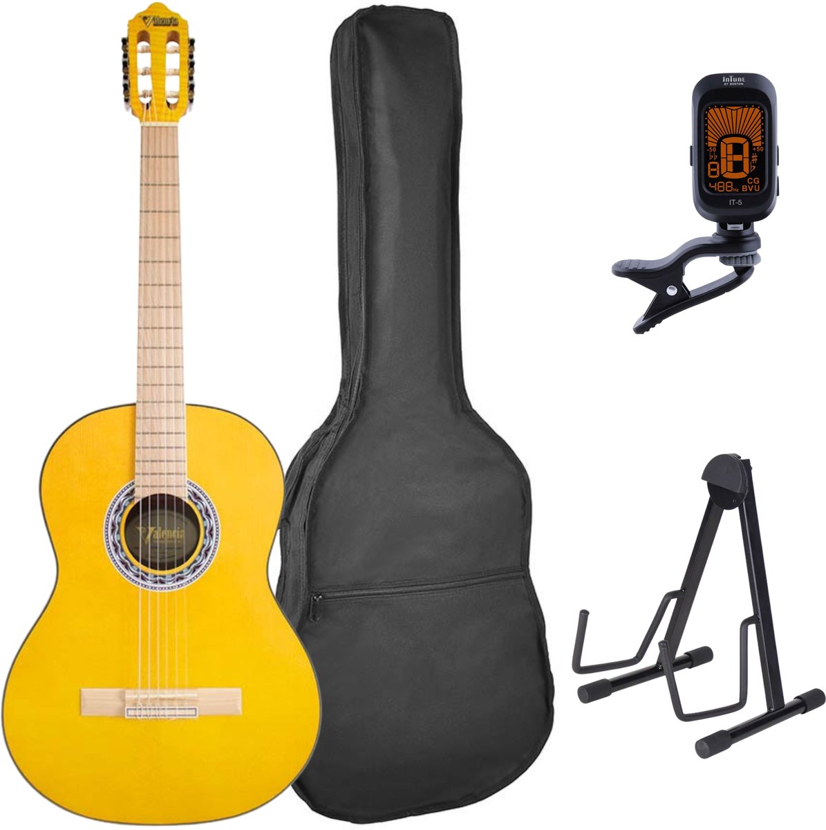 Valencia VC354HYW Hybrid Neck Klassieke Gitaar 4/4 Geel Satin