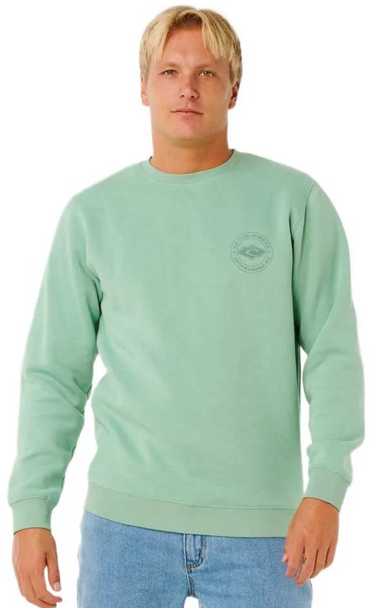 Rip Curl Stapler Crew Sweatshirt L Man Aloe
