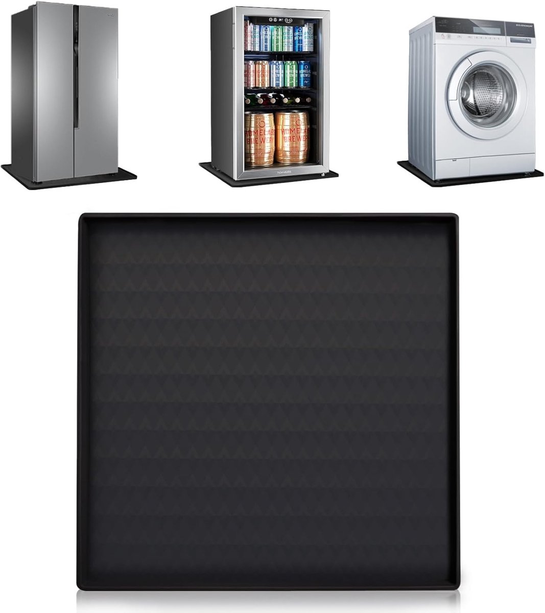 SnelShoppen - Koelkastmat 60x60 cm, Druppelbak met Verhoger voor Koelkast, Multifunctionele Koelkastbodem Beschermer voor Koelkast, Wasmachine, Wijnka