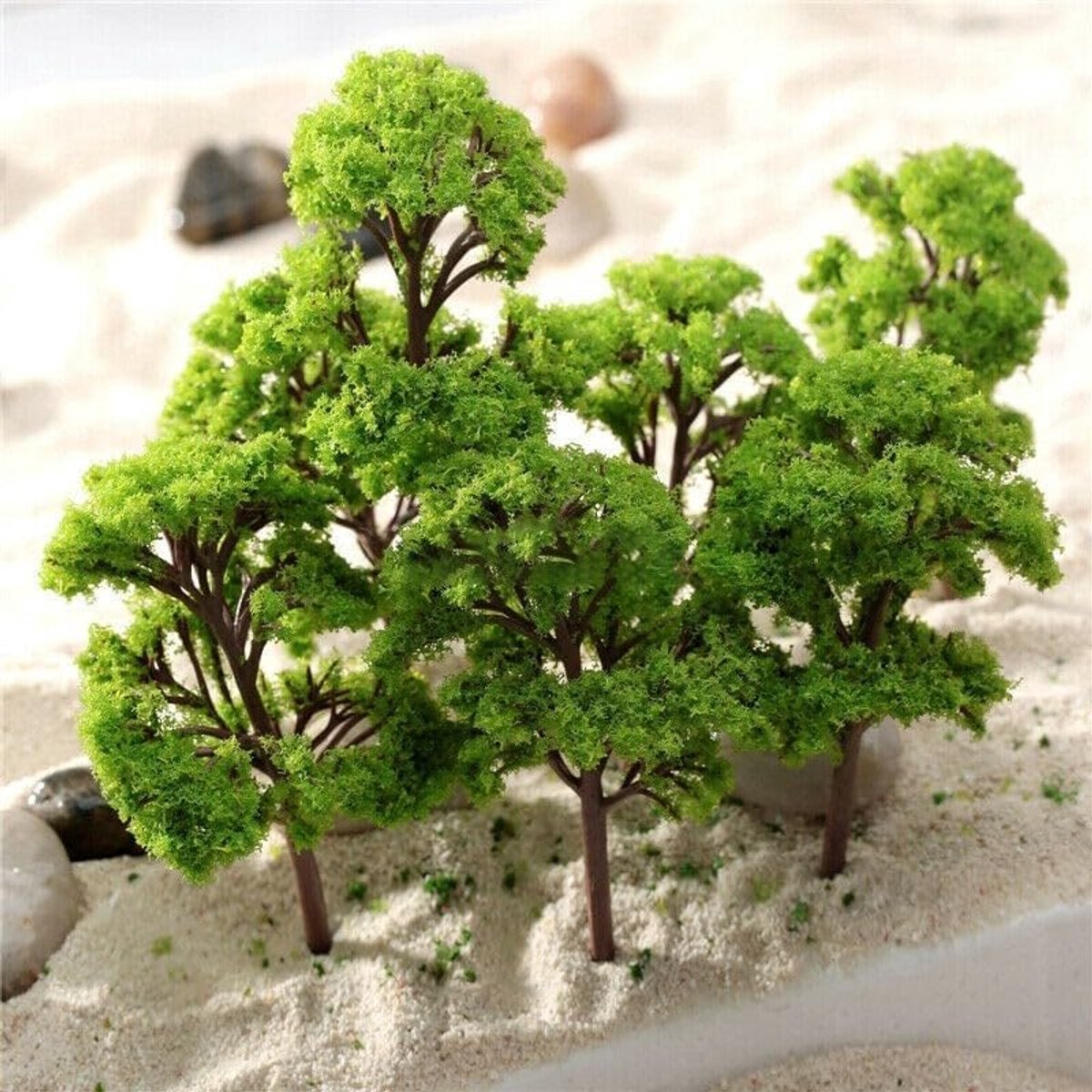 SnelShoppen - Miniatuur Modelbomen 4cm voor Modelspoor, Plastic Landschapsdecoraties, Miniatuur Bomen voor Modelbouw, 10 Stuks