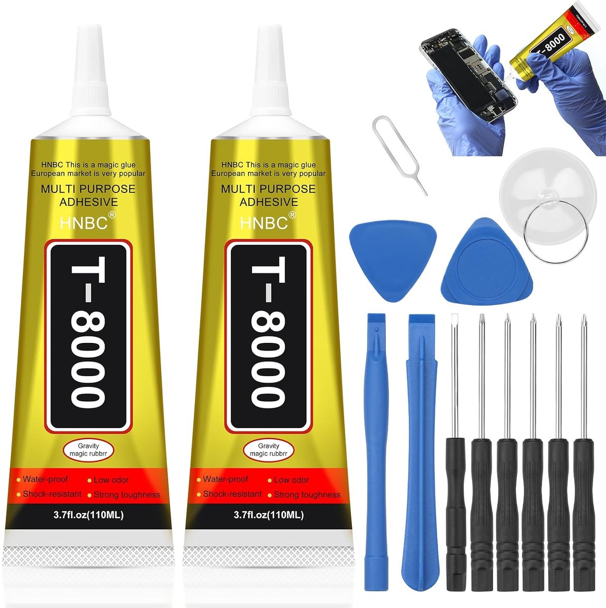 Mobile Phone Display Adhesive 110 ml 2 Pieces Smartphone Display Glue with Repair Tool Multifunctional Adhesive for - ShopVlot