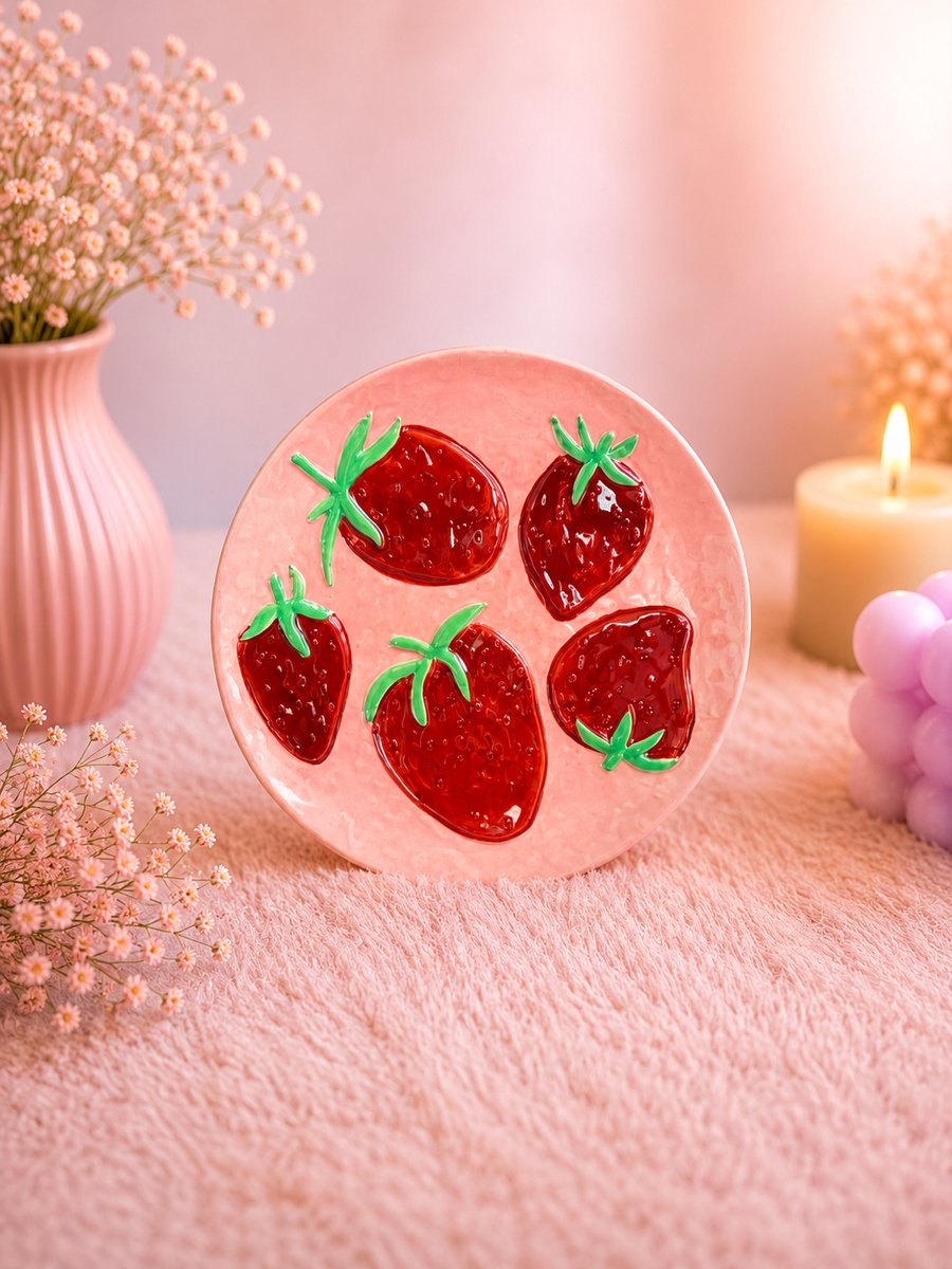 Strawberry Bliss Bord | Viva Femme | Bord | Servies | Serveerbord | Decoratie | Cadeau | Wonen | Vrolijk | Zomer | Aardbei | Sierlijk | Moederdag