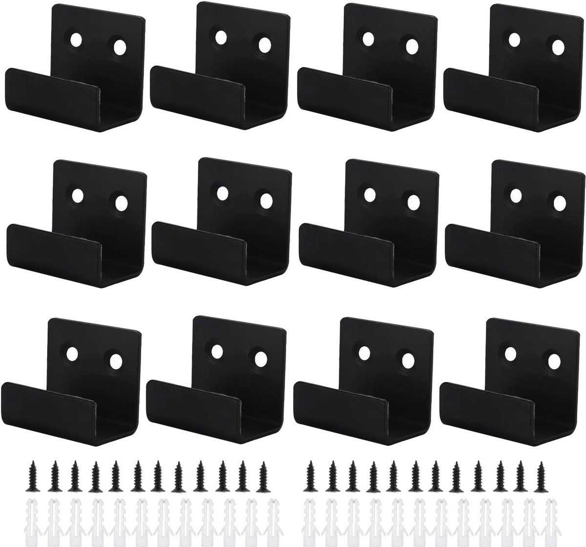 Omgoods - Set van 12 Zware Wandhaken van Koud Rolstaal