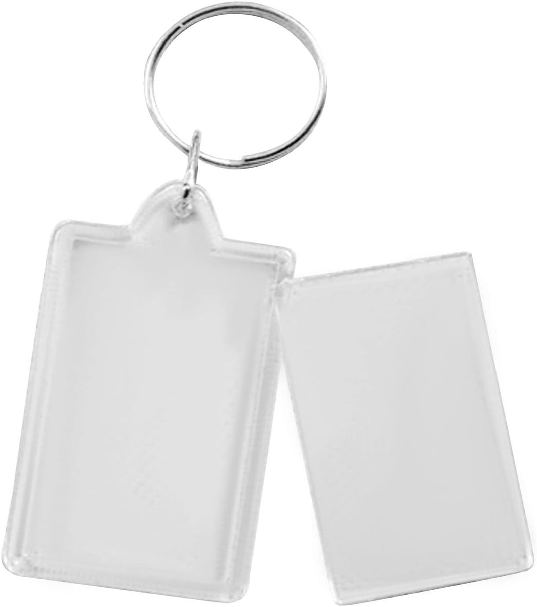 Omgoods- Fotolijst Sleutelhanger 100 Stuks - Transparant Acryl - Draagbaar Dubbelzijdig - Multifunctioneel - 5,5 x 4 cm - Duurzaam Materiaal
