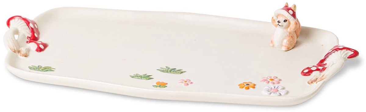 Omgoods - Keramische Schaal met Dubbele Handgrepen en Squirrel Design