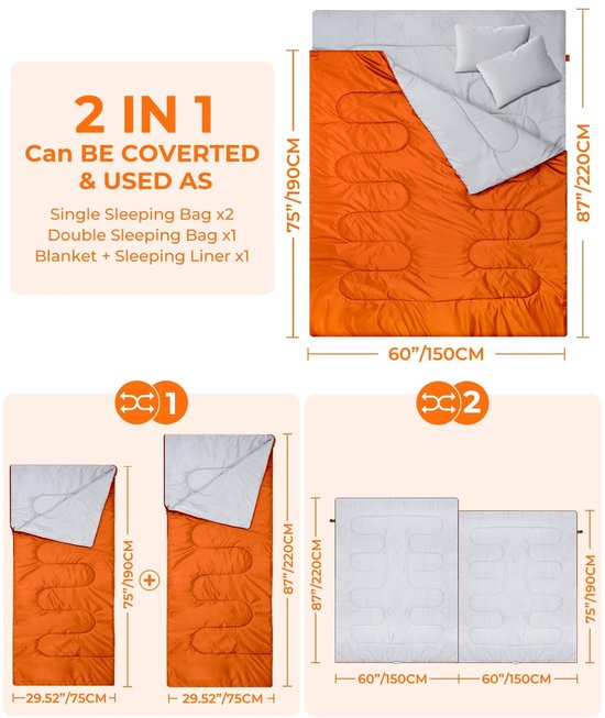 Omgoods - Outdoor Zomer Slaapzak voor 2 Personen — afbeelding 2