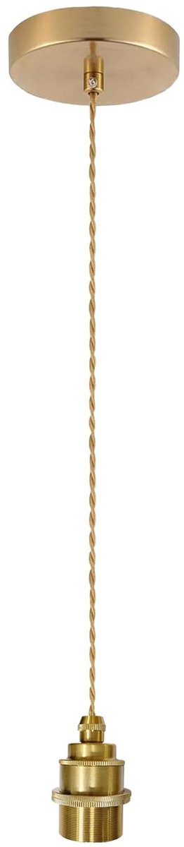 Omgoods- Hanglamp Lichtgoud - Verstelbare Lampenkap - E27 Fitting - Textielkabel 150 cm - Retro Decoratie - Mini-Kroonluchter - Plafondlamp