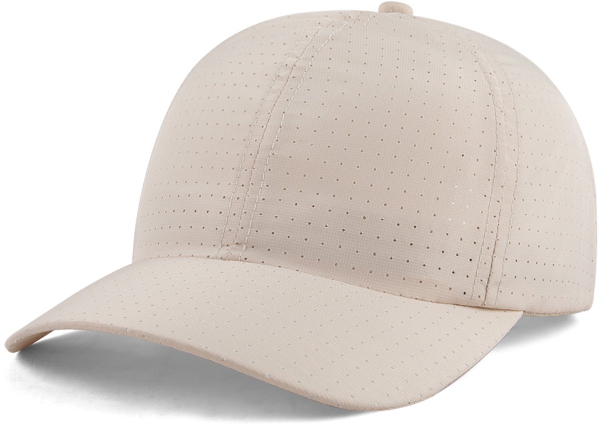 Hikr Sport Cap - Outdoor Pet - Koelpet - Ademend - Lichtgewicht - Running cap & hardloop pet - Sportieve Pet - Sports Cap - Wandelen & Fietsen - Beige XS/S