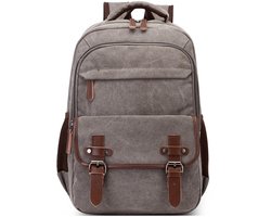 Omgoods - Vintage Canvas Rugzak voor 15 Inch Laptop met Meerdere Vakken