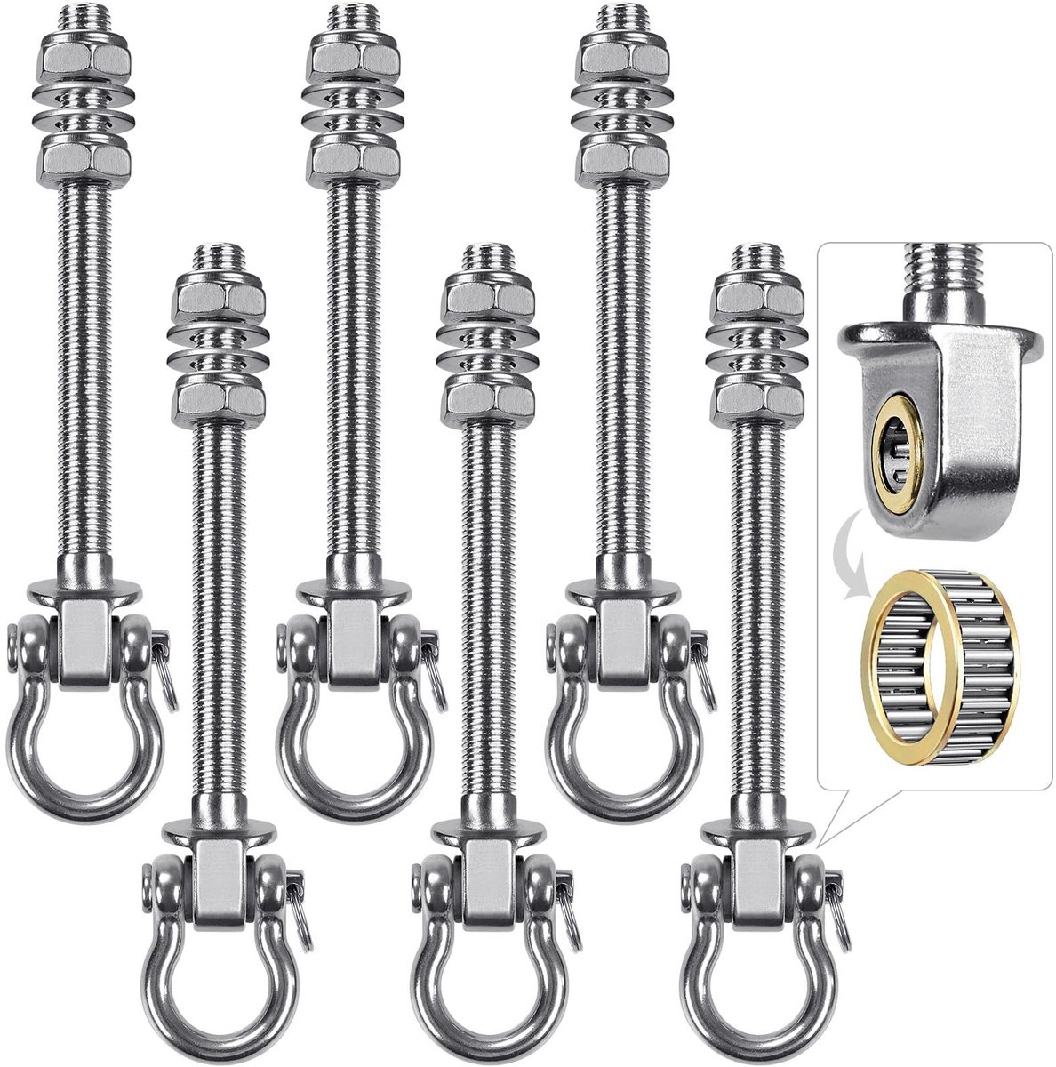 Omgoods - Set van 6 Heavy Duty Hanghaken voor Hangmat