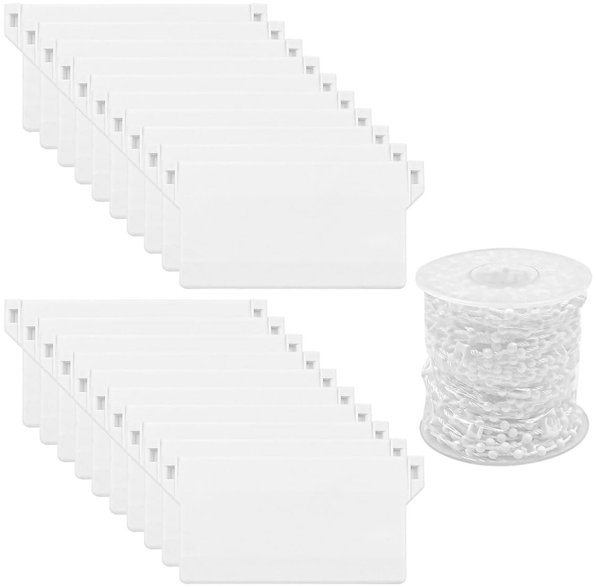 Omgoods- Verticale Jaloezieën 20 Stuks - Kunststof - 10 Meter Ketting - Slijtvast - Accessoire voor Raam - Geschikt voor Diverse Ruimtes