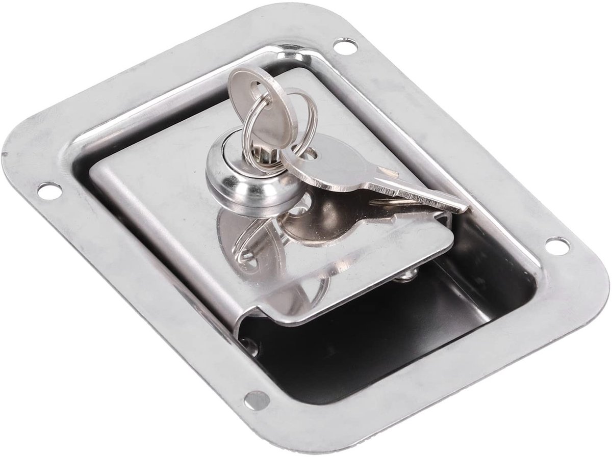Omgoods- Deurslot Heavy Duty - Aanhangerslot - Camping Kastslot - Gereedschapskist Slot - Roestvrij Staal - Eenvoudige Installatie