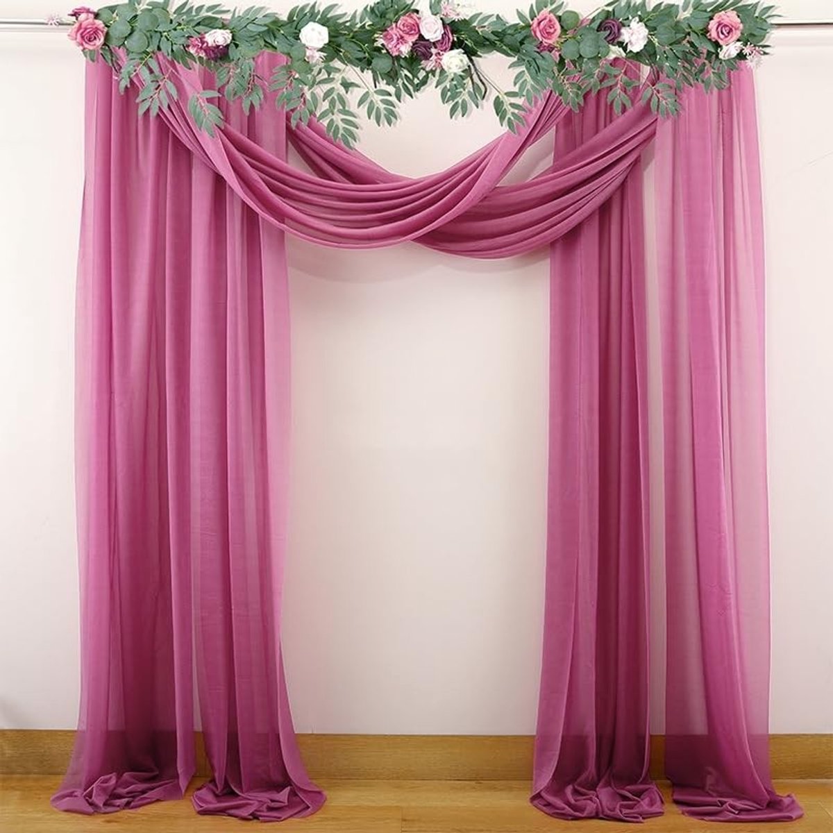 Omgoods - Chiffon Tulle Achtergrond Decoratie 2 Stuks 75 x 600 cm
