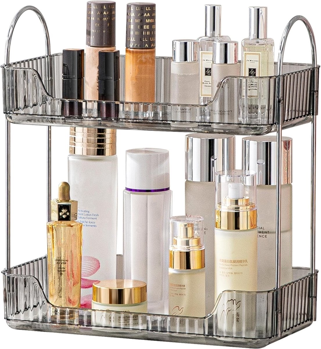 Omgoods - Grijze 2-Tier Vanity Tray Organizer voor Badkamer - Skincare & Make-up