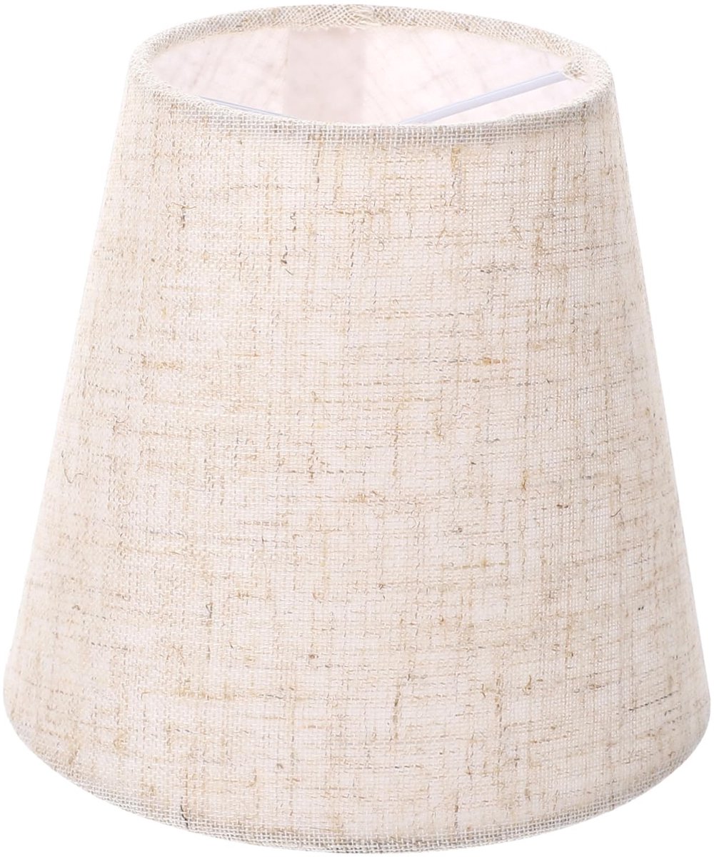 Omgoods - Witte Leren Lampenkap met Jute Tafelkleed