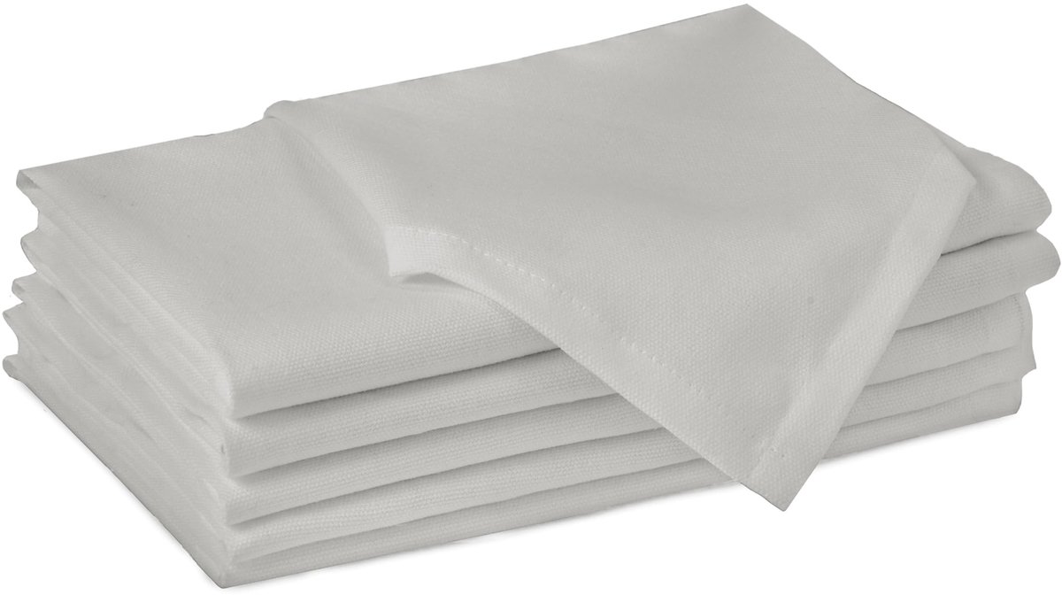 Omgoods - Set van 6 Katoenen Servetten Lichtgrijs 43x43 cm