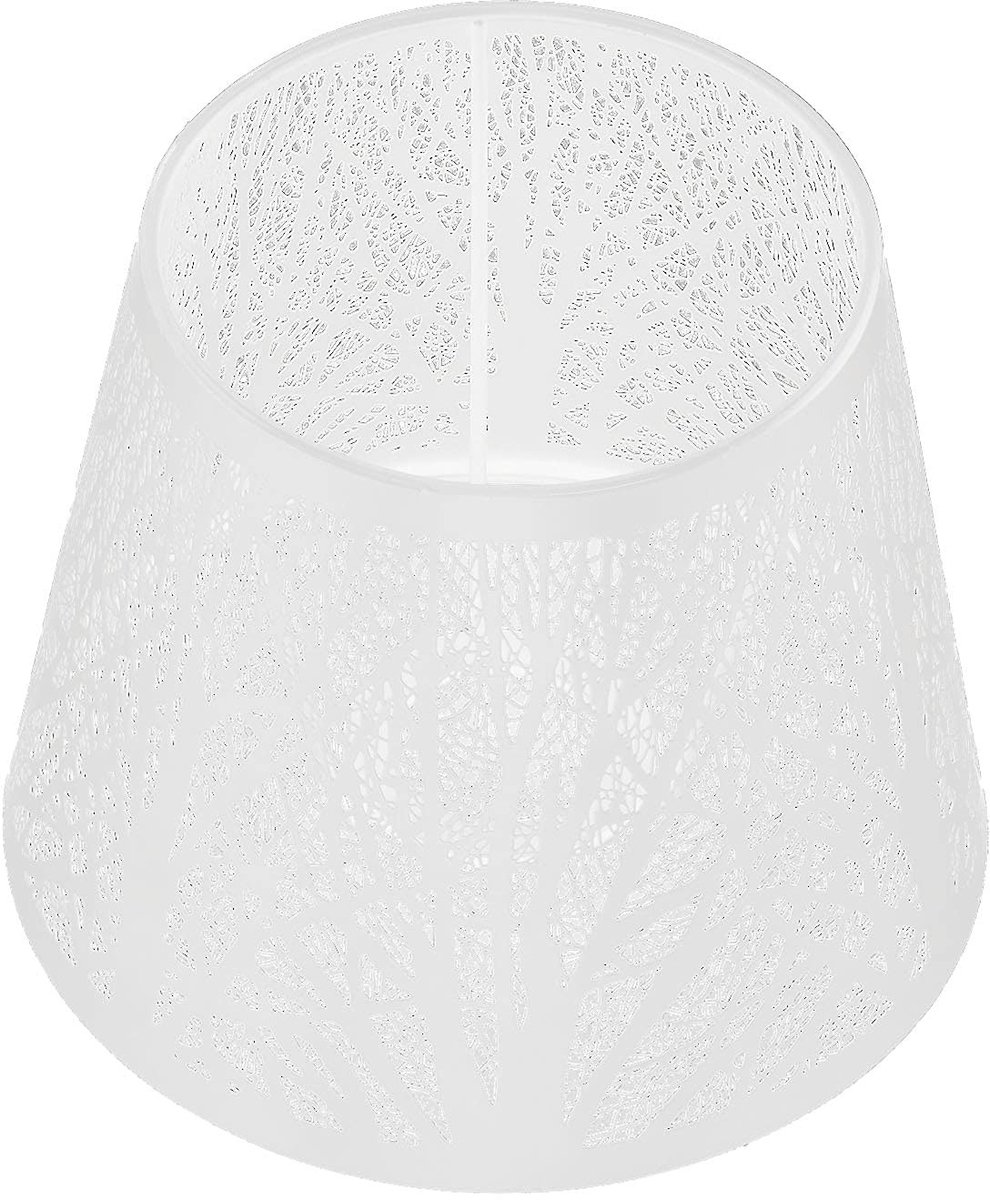 Omgoods - Kleine Lampenkap - E27 Lampenkap - Elegante metalen lampenkap - Wit - Mini lampenkap - Geschikt voor tafellamp en vloerlamp - 7,5 x 5,9 x...