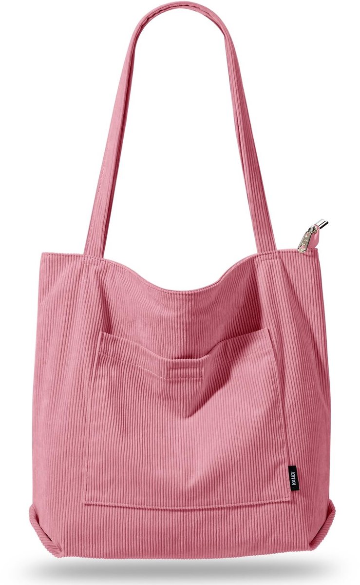 Omgoods - Waterdichte Corduroy Tote Bag met Rits voor Vrouwen