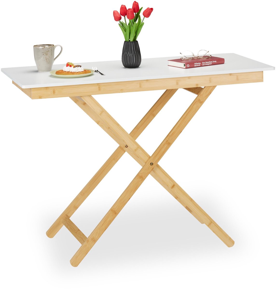 Omgoods - Opvouwbare Tafel, Hoogte Verstelbaar, Hout & MDF