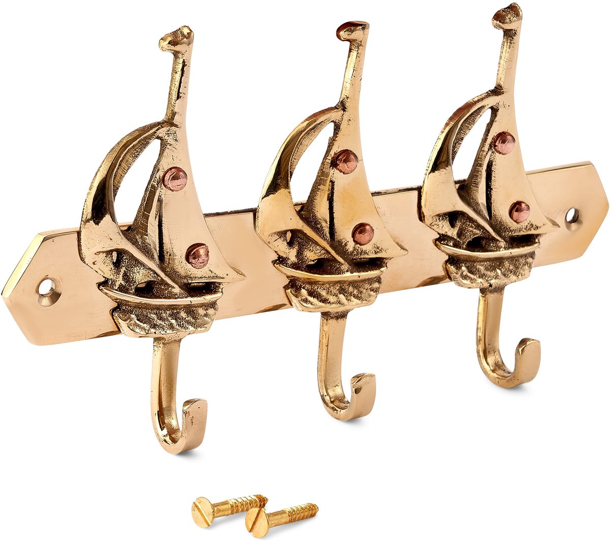 Omgoods - Maritieme Sleutelhanger met 3 Haken van Messing