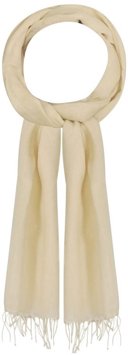 Omgoods - 100% Katoenen Sjaal in Lichtbeige Kleur