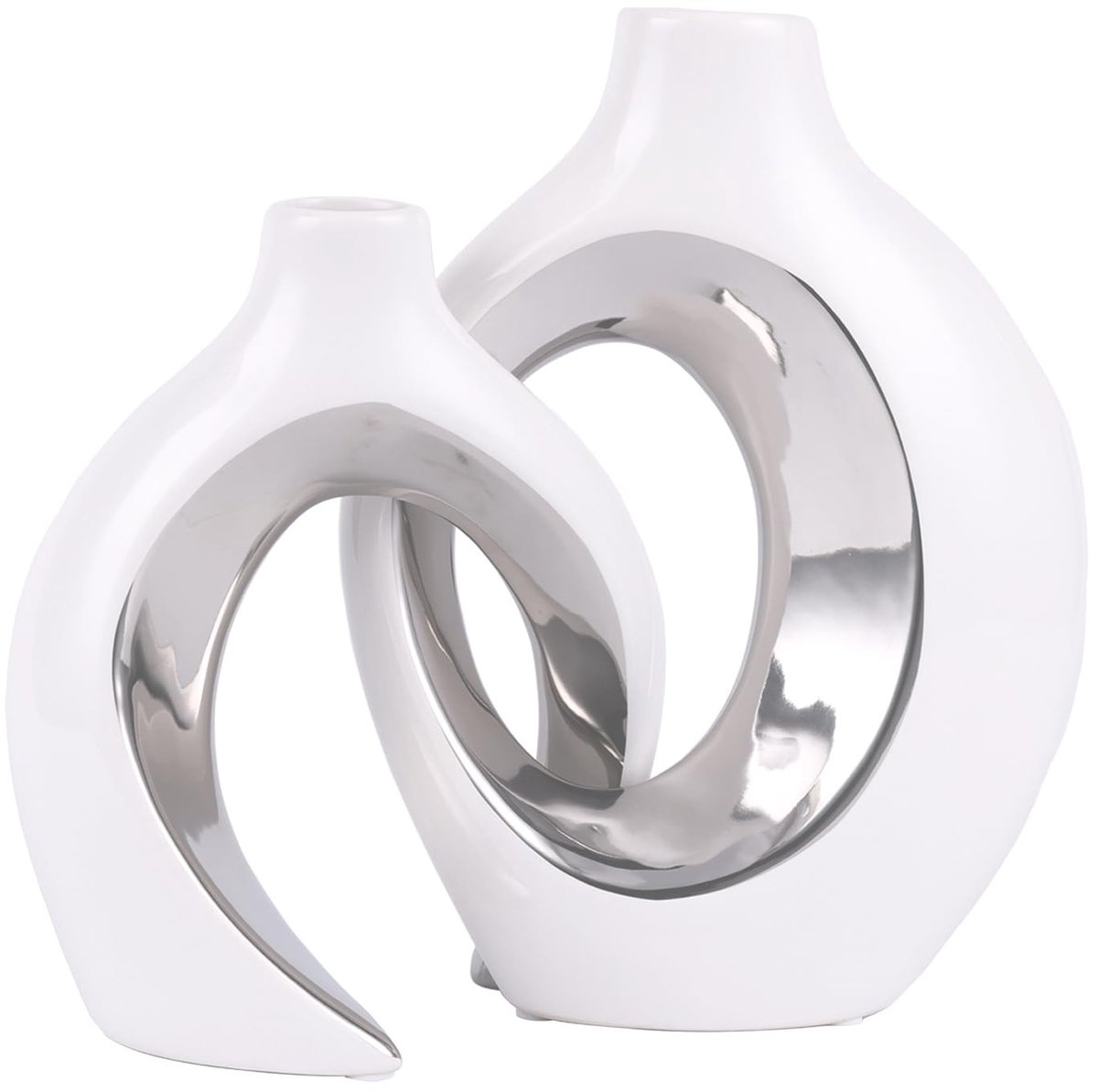 Omgoods - Set van 2 Moderne Keramische Vazen voor Decoratie