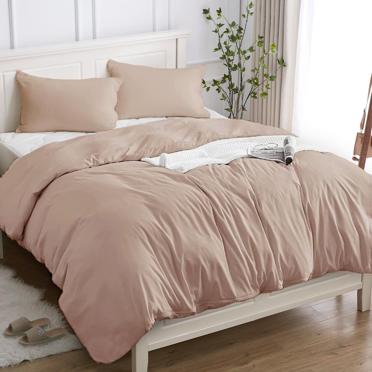 Omgoods - 2-delige Bedlinnen Set 140 x 200 cm - Roze