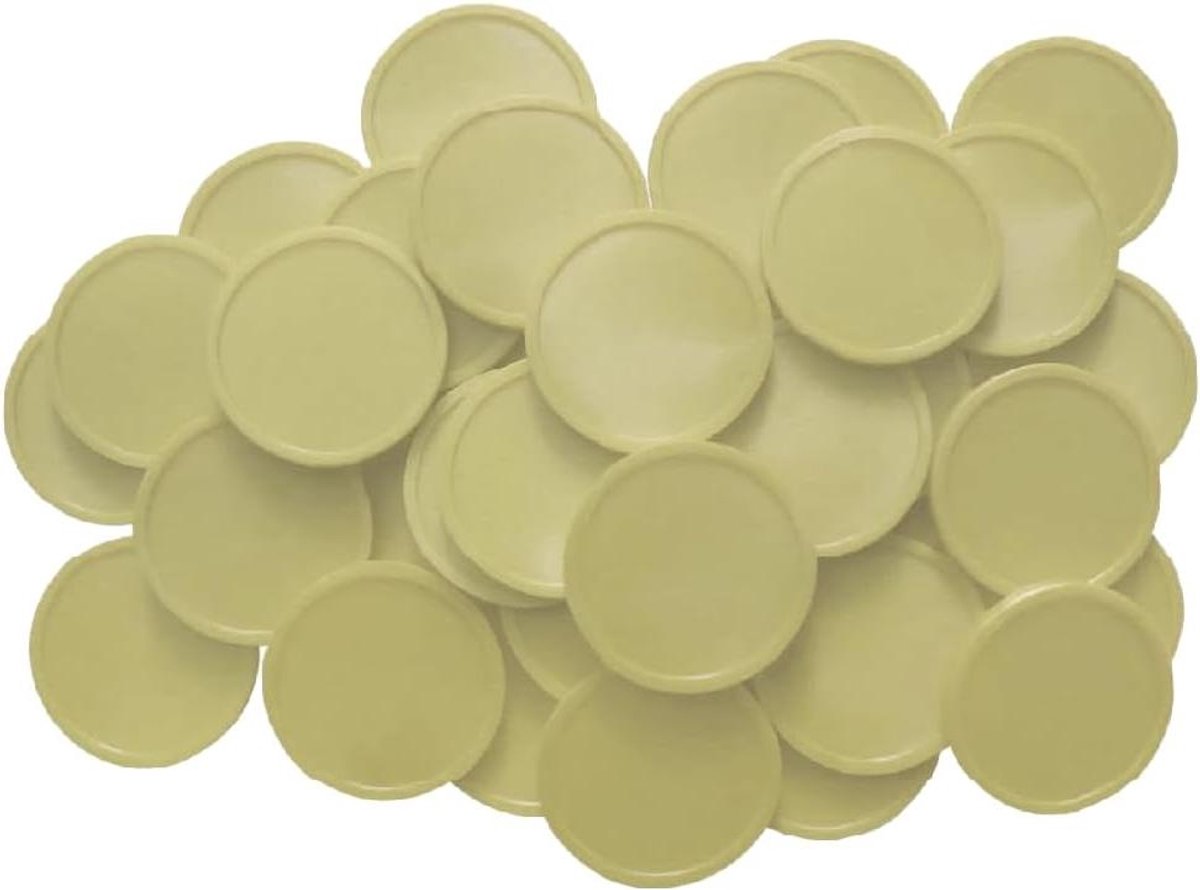 Blanco Consumptiemunten - Betaalmunten Jeton - Evenementen Organiseren - Opstaande Rand - 29mm 100 stuks - Beige