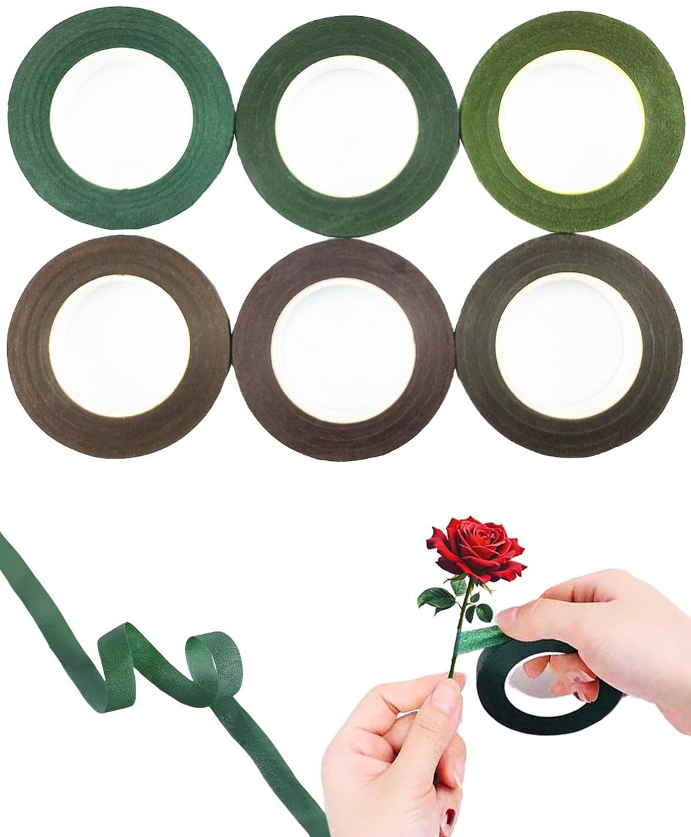 Omgoods - 6 Rollen Groene Bloemenband Zelfklevend voor Bloemisten