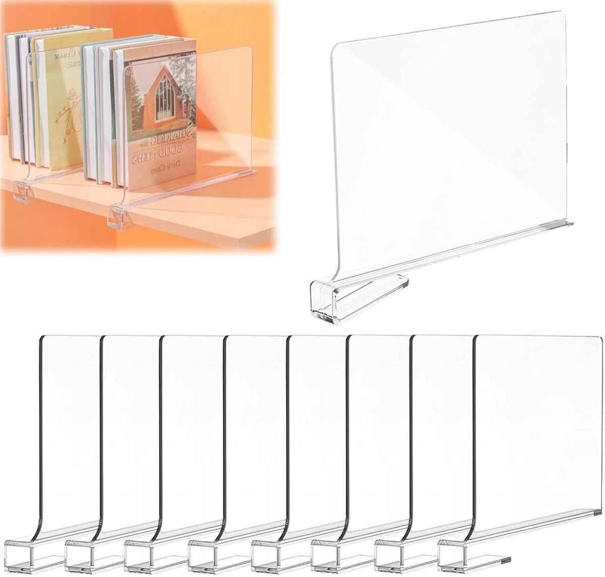 Omgoods - Transparante Plankscheiders - 6 Stuks voor Kasten en Keukens
