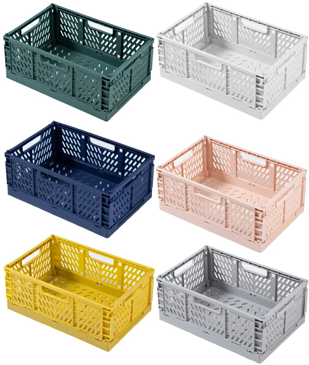 Omgoods - Vouwbare Opbergdozen, Set van 6, Kleurige Opbergmanden