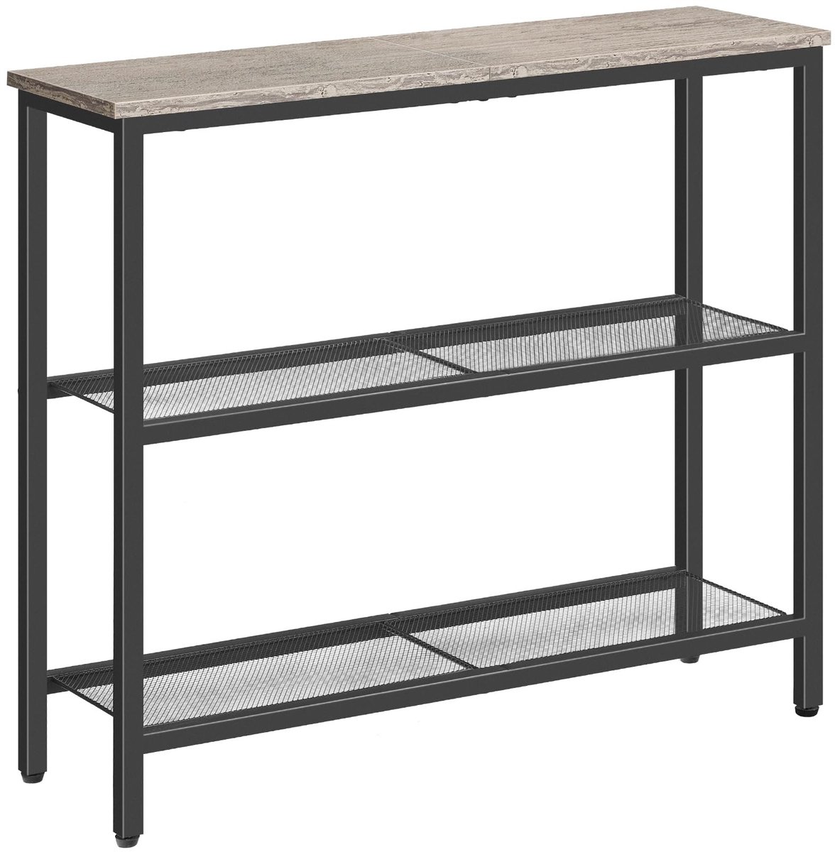 Omgoods - Console Tafel met 3 Niveaus en Mesh Planken voor Woonkamer en Hal