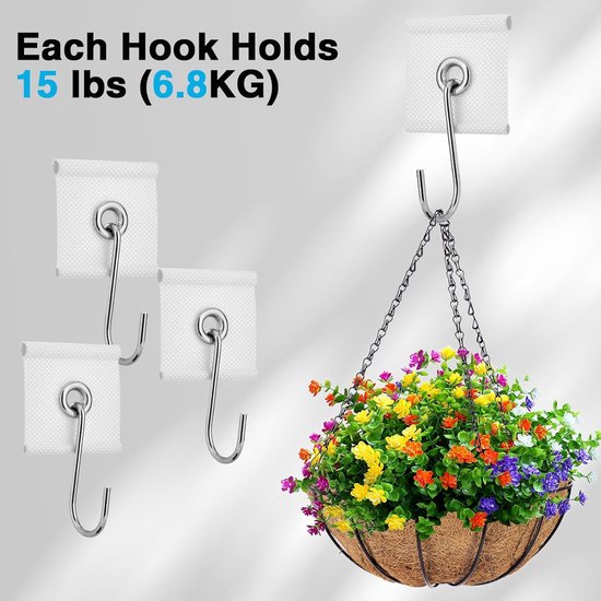 12 Pcs Keder Strip Hooks, RV Awning Hooks for Tiller Rail, Camping, Tiller Hooks, Tube Strip Hooks for RV, Caravan - ShopVlot — afbeelding 3