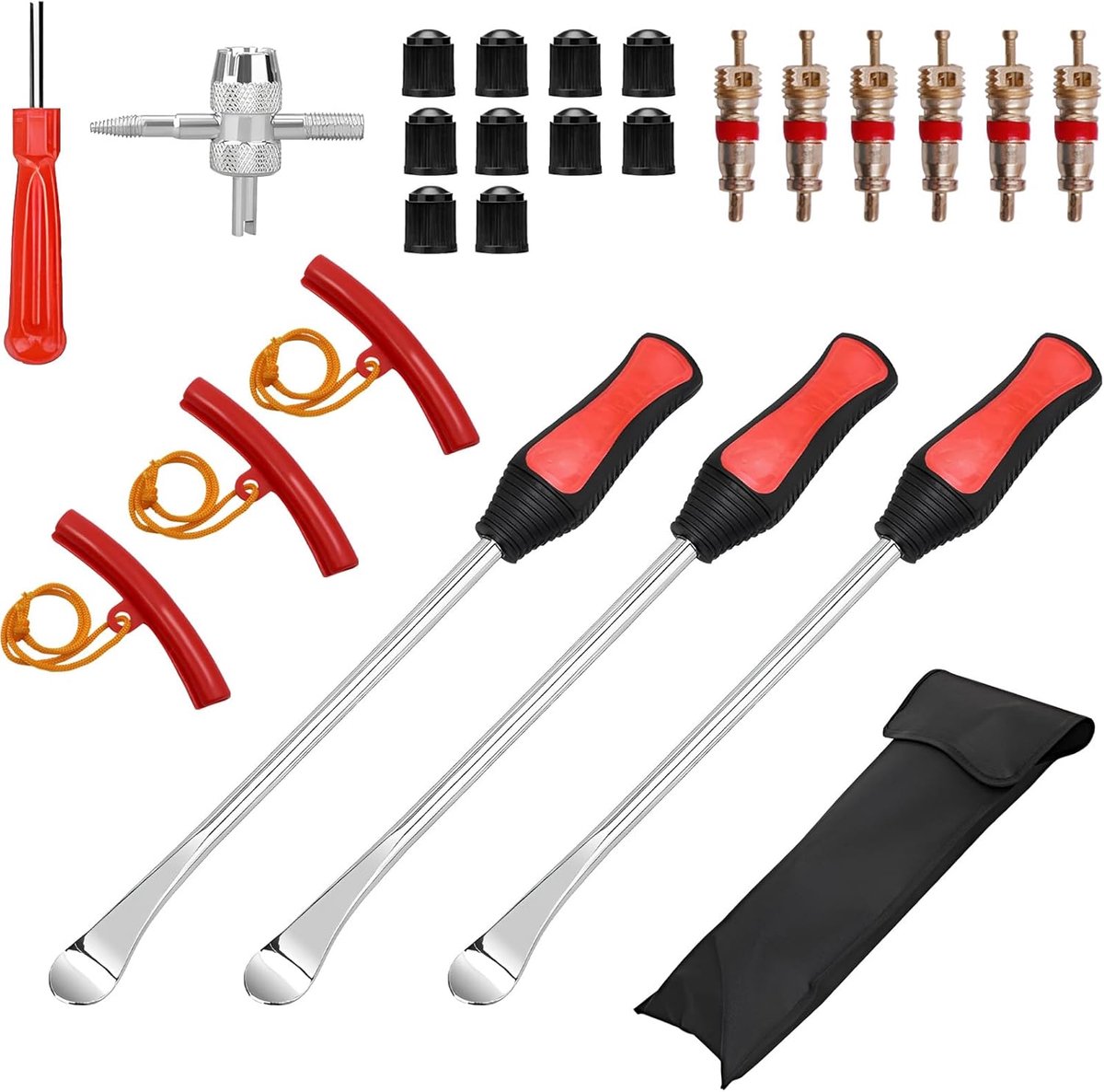 SnelShoppen - Set van 25 Bandenlichters, Montage Levers, Bandenmontage Gereedschap, Bandenlichters, Montage Levers, Inclusief Velgen Beschermers, Vent