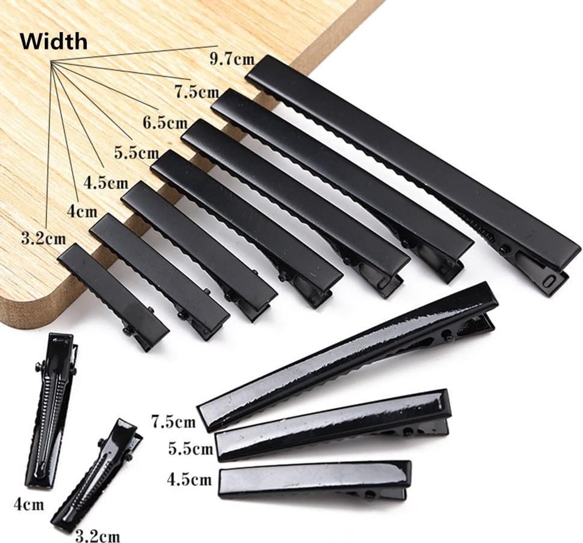 SnelShoppen - 20 Stuks Haarspelden voor Dames, Antislip Haarclips, Metalen Haaraccessoires, Kapsalon, Zwart, 3,2 cm, Perfect voor Doe-Het-Zelf Haarsty