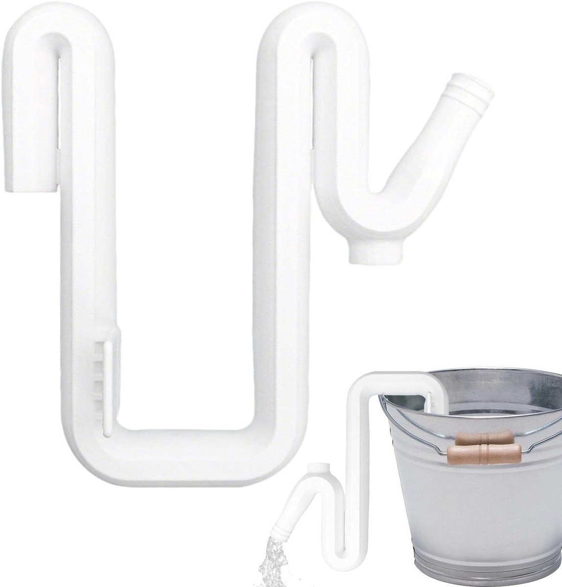 Overloopslang Regenton - Regenwater Afvoer - Waterbeheer Tuin - Universele Klem - 1 Pak - Wit