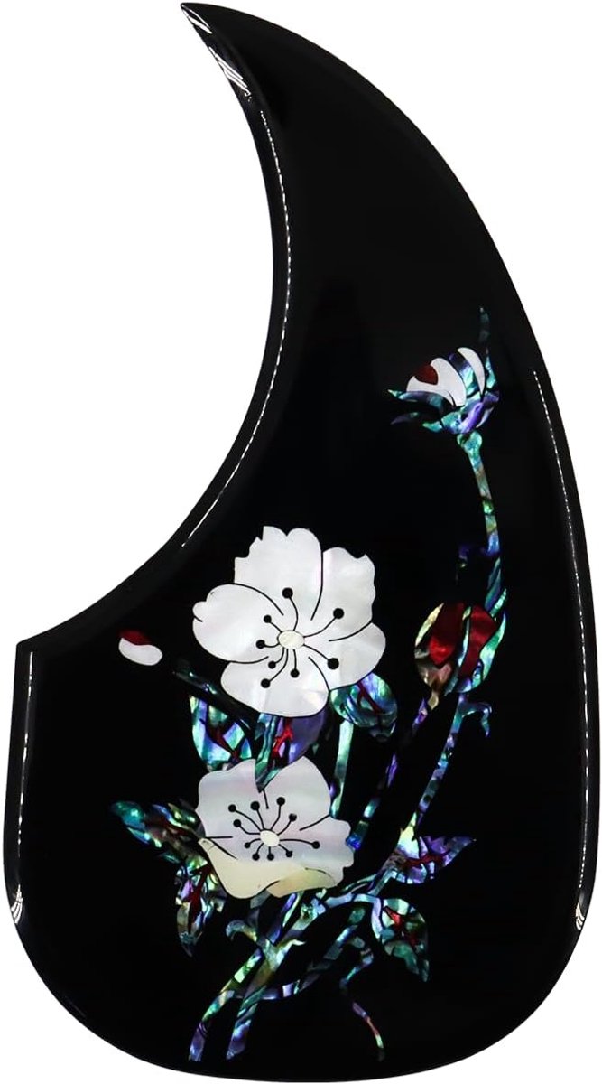 Akoestische gitaar pickguard 180 x 100 mm - ingelegd met schelpenpatroon - zelfklevend - beschermt tegen krassen - ShopVlot