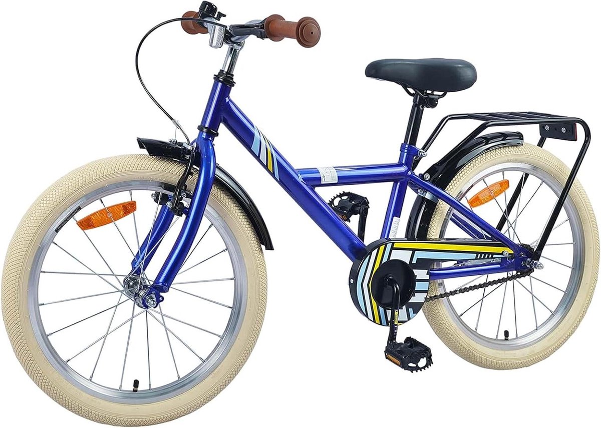 Kinderfiets sfiets sfiets Fietstraining en Spelen Verstelbaar Stuur en Zitting 24 inch Donkerblauw