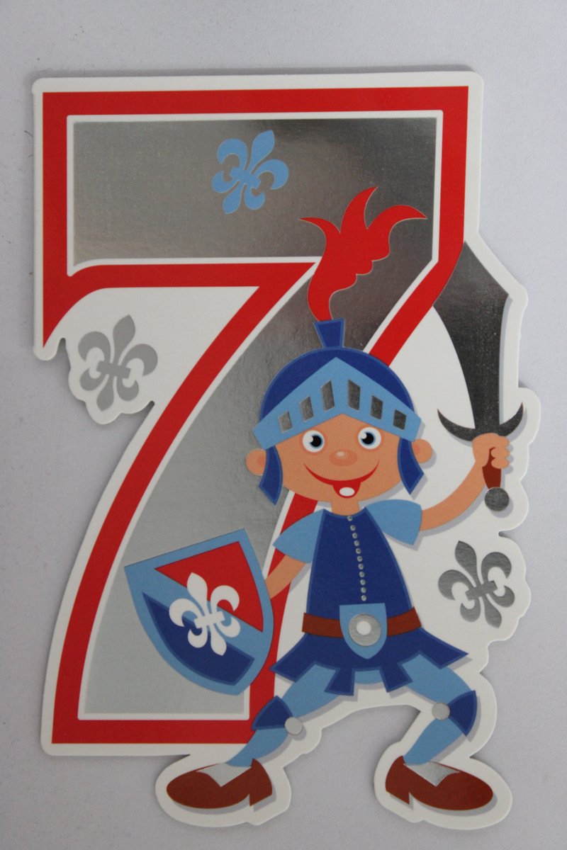 Luxe Wenskaart 7 Jaar - Verjaardagskaart - Leeftijdskaart - Verjaardag - Jarig - Leeftijd 7 - Touche Cards - Kaart - 8717245010177 - Geburtstag - Birthday - Anniversaire - 1 Stuks - In Folie - Gratis Verzonden - Hoge Afnamekortingen - 12x17.5cm