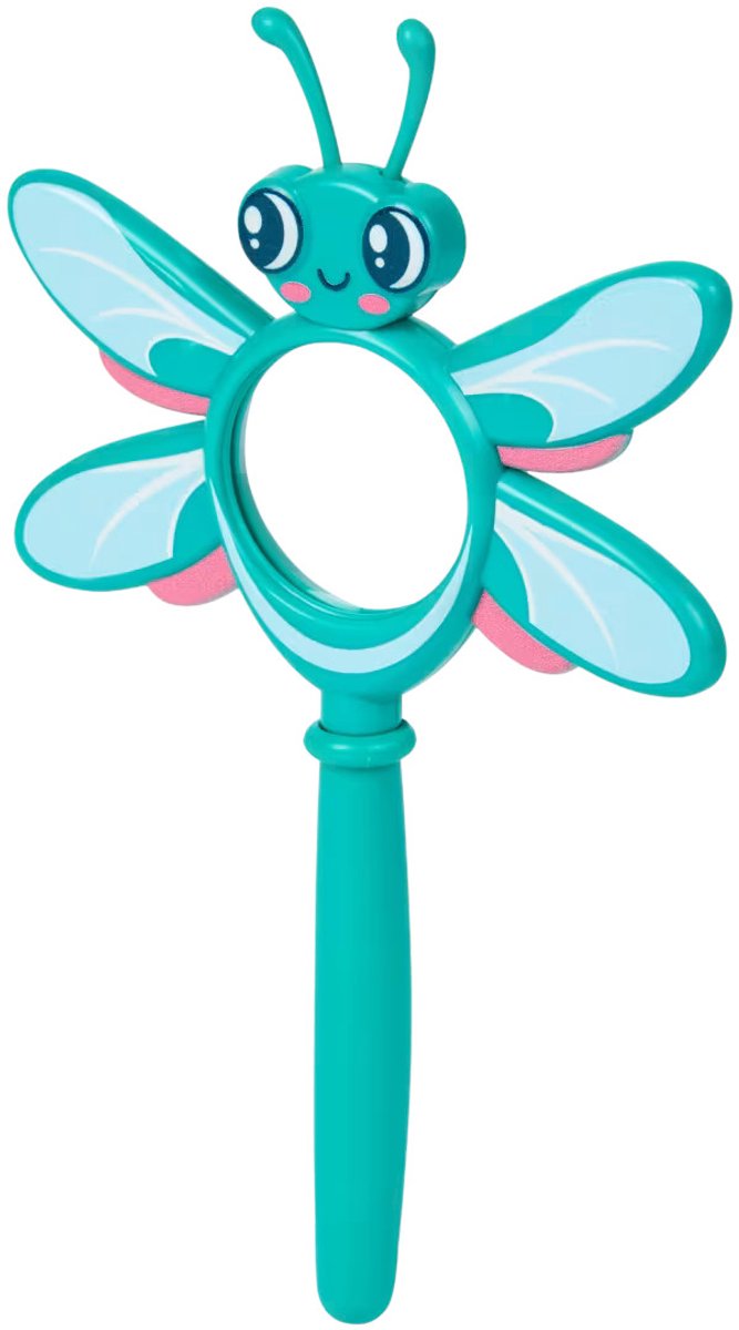 Grafix - magnifying glass insect bugs - vergrootglas libelle - loep - tuin insecten onderzoeken - kids - blauw/groen - 17cm