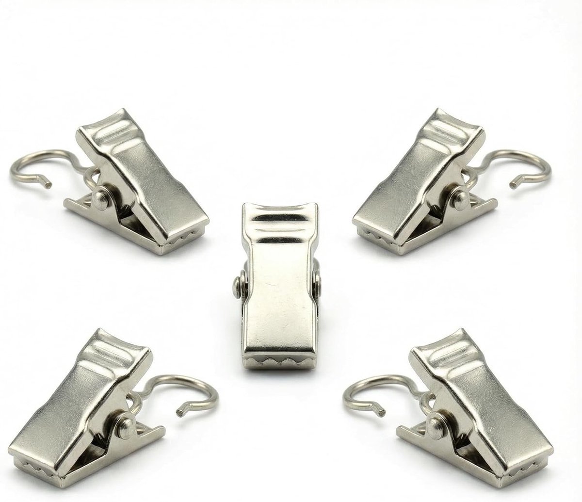 Set van 200 Ringen voor Gordijnen, Roestvrijstalen Klemhaken, Ideaal voor Gordijnstangen, Douches en Decoratieverlichting