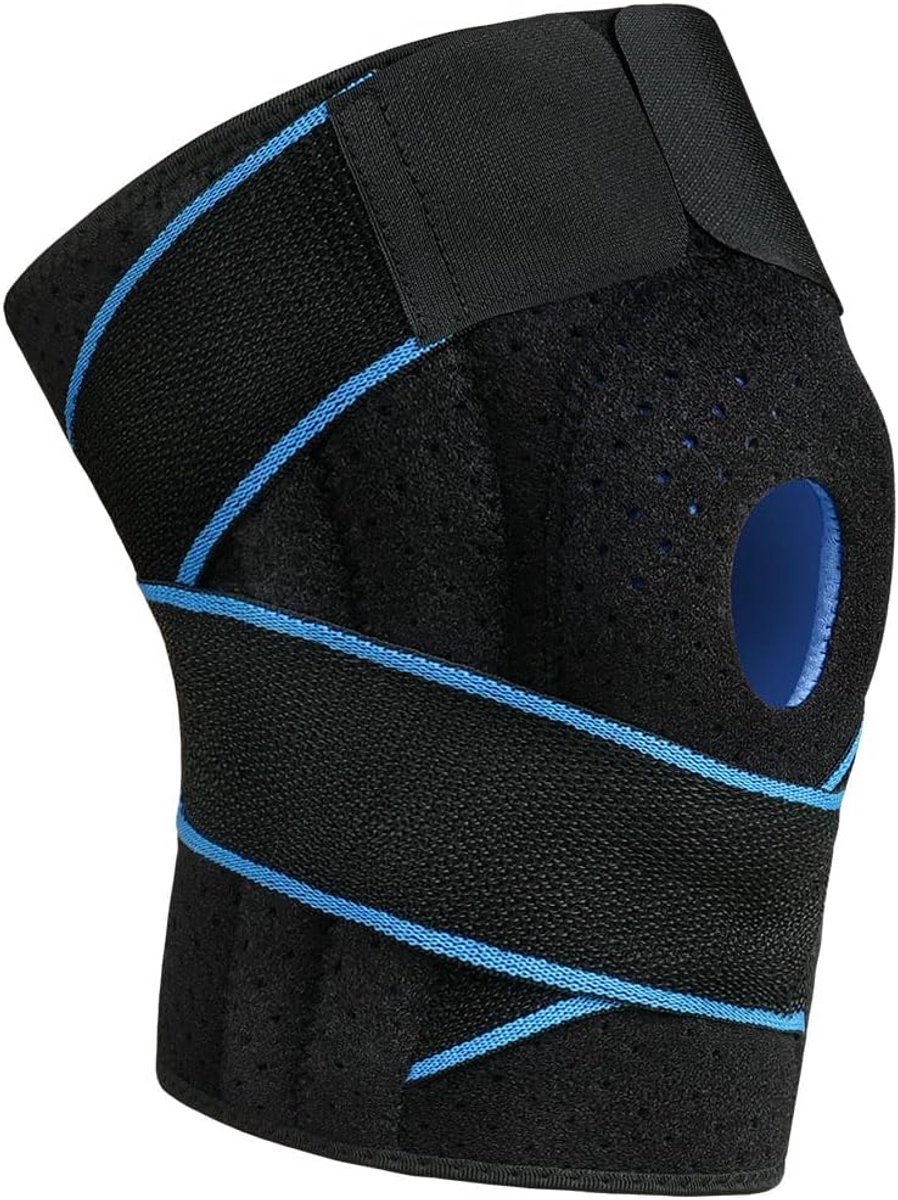 Kniesteunbrace voor mannen en vrouwen, verstelbare compressie kniepatellapeessteunbrace voor artritis, gewrichtspijn, meniscusscheur, ACL, MCL, tendinitis, hardlopen (Blauw)