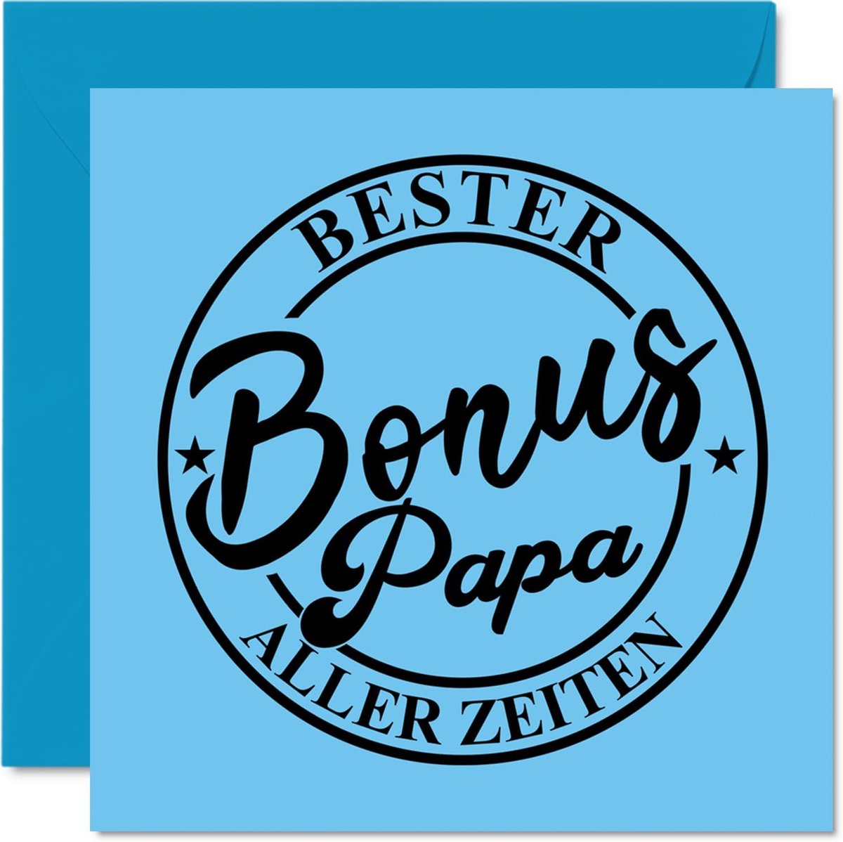 SnelShoppen - Grappige Vaderdag Kaarten voor Stiefvader – Beste Bonus Papa – Leuk Verjaardagskaart voor Stiefvader van Zoon en Dochter, Stiefvader Ver