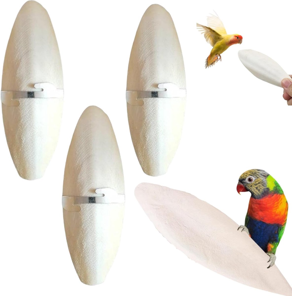 Inktbotten voor Vogels,3 stuks,Inktbeenderen Vogels,Natuurlijke Inktbotten Kauwspeelgoed,Papegaai Inktbeen,Calcium Kauwen Molair Speelgoed,voor Vogels, Reptielen,met 3 metalen houders