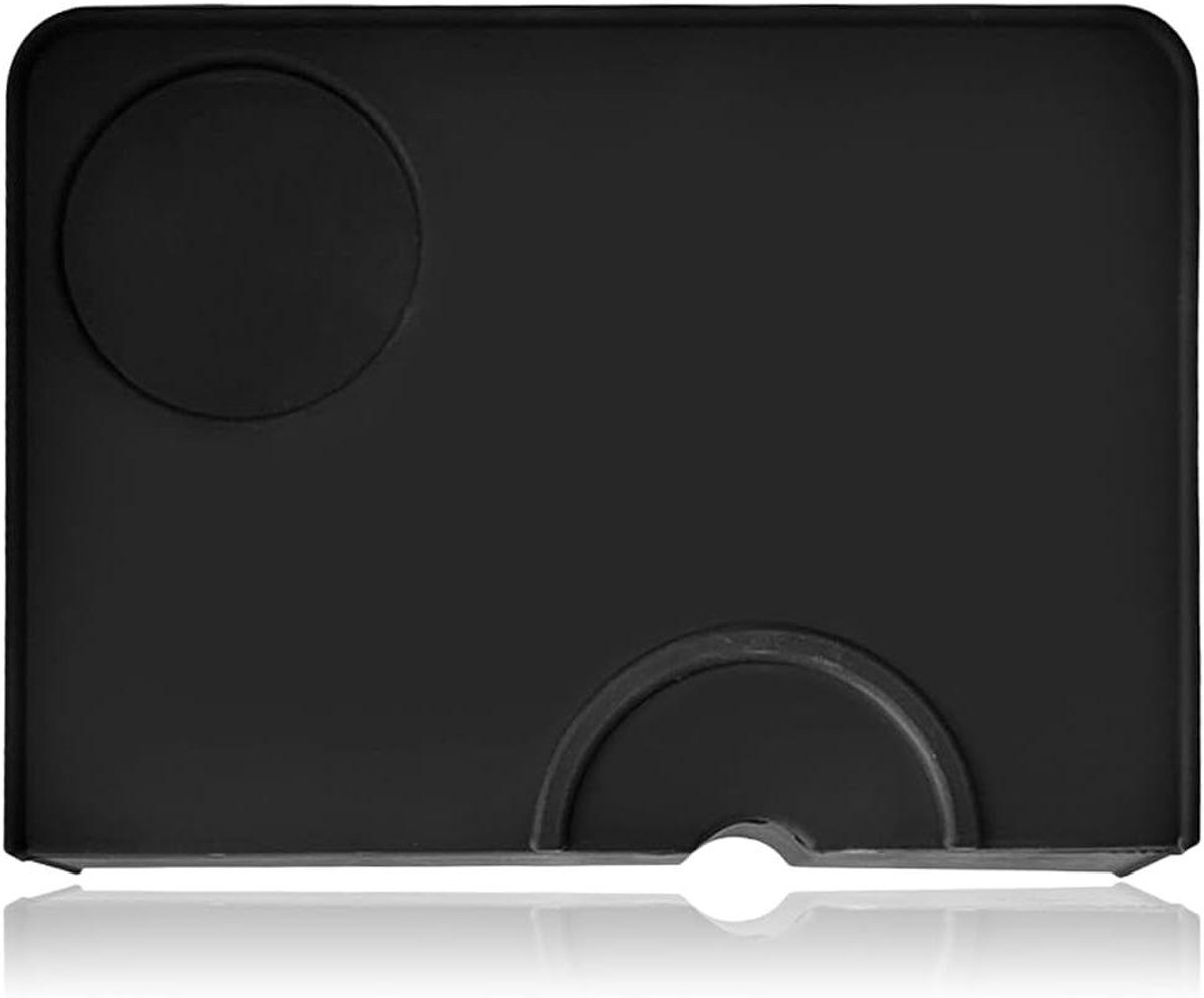 Tamper Mat - Barista Accessoire - Koffie Bereiden - Tafelrand Bescherming - 21 x 15 cm - Zwart